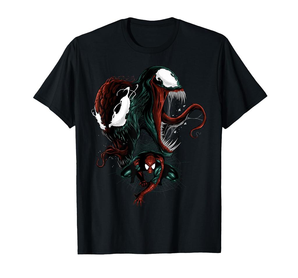 Marvel Spider-Man Venom and Carnage Split Portrait T-Shirt