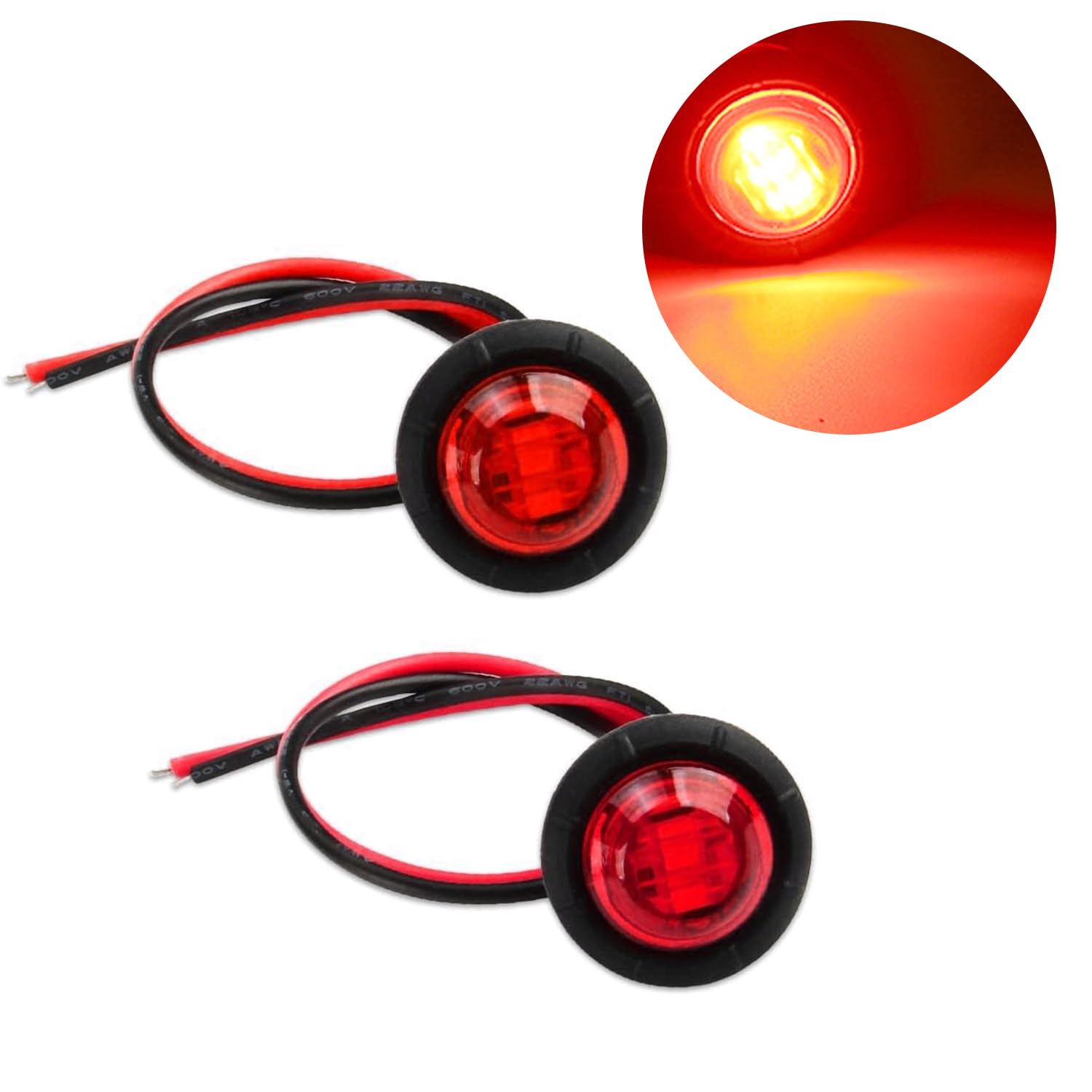 PAVIKE Truck LED Side Lights, Set of 2, Side Marker, LED, Universal -24V, Car
