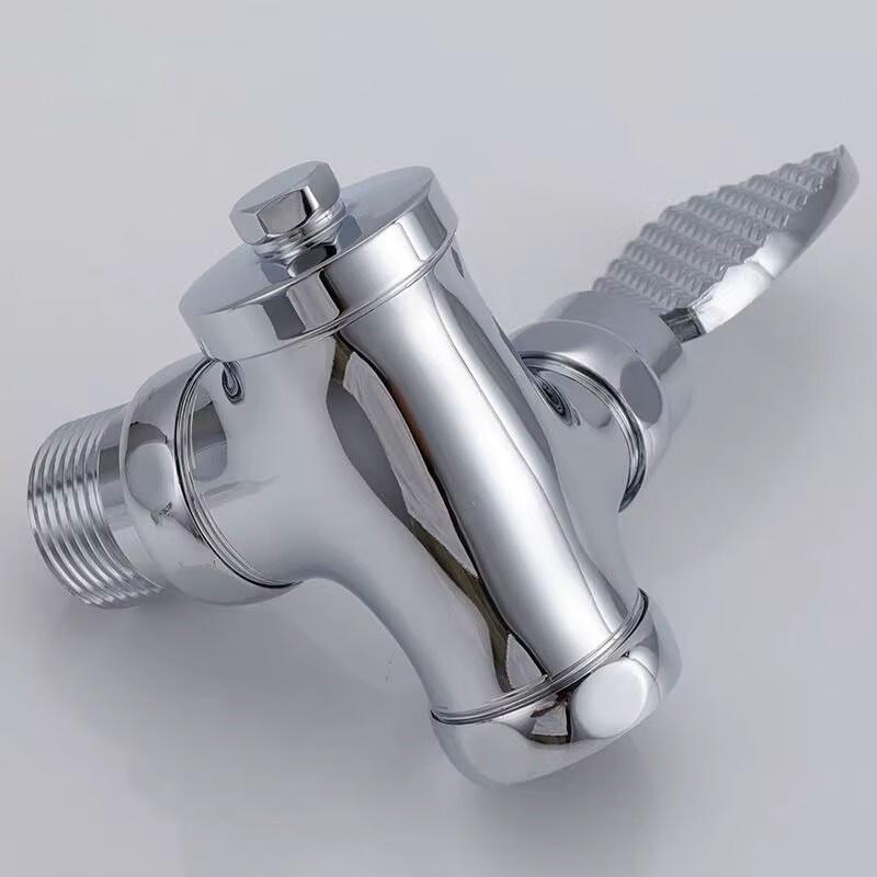 Lindong Copper Foot Pedal Corner Squat Toilet Flush Valve
