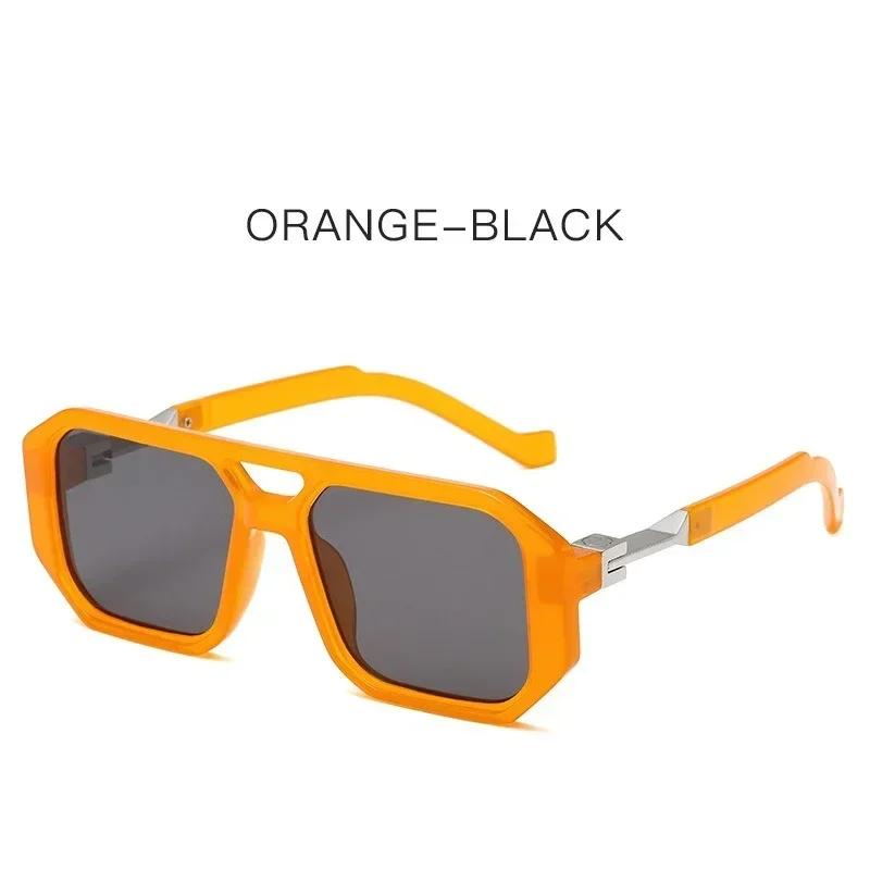 New European and American Fashion Sunscreen and UV Resistant Square Sunglasses UV400 Minimalist Double Bridge Pilot Spectacles