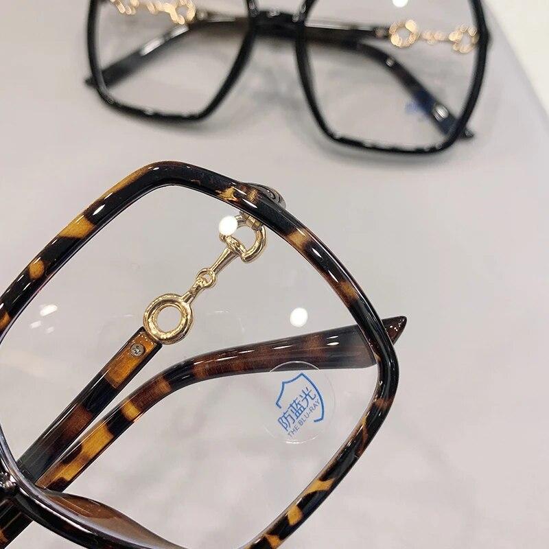 Oversized Square Eyeglasses Woman Fashion Blue Light-blocking Female Eyewear Trendy Glasses for Reading