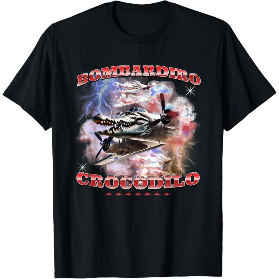 Bombardiro Crocodilo Итальянский Мем Мозговая Гниль Крокодил, Футболка(1) XXXXXL чёрный