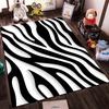Black and White Zebra Stripe Pattern Carpet for Modern Home Decor Suitable for use as an anti-slip for living room bedroom sofas