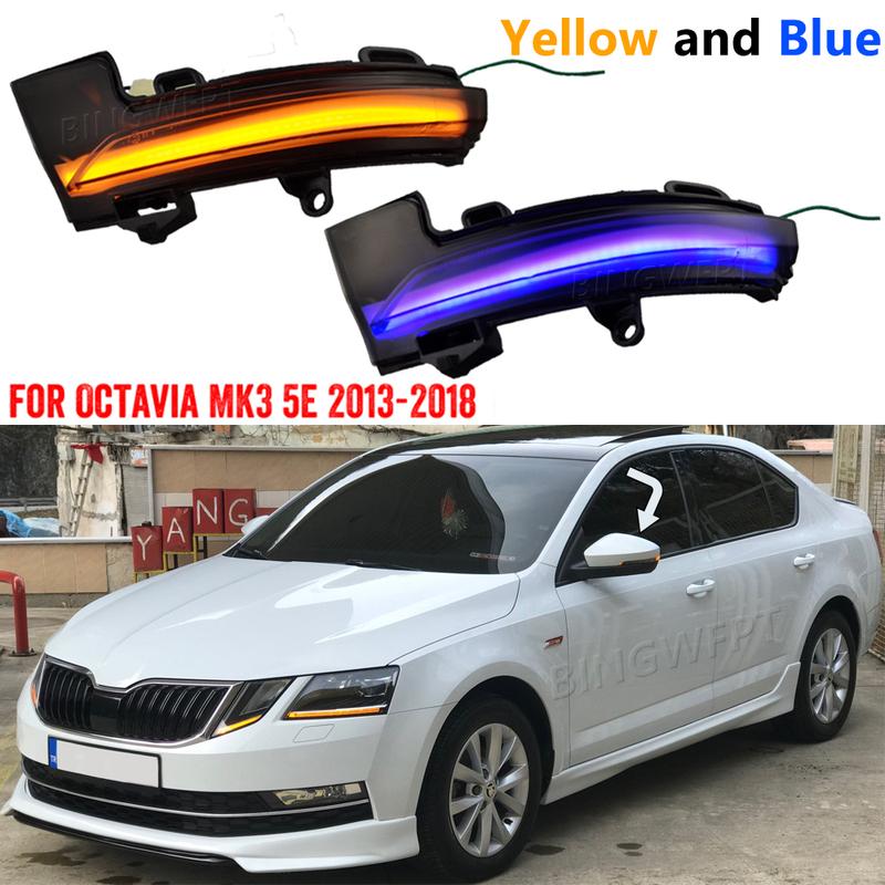 1Pair For VW T-ROC T-corss 2018-2020 Dynamic LED Turn Signal Blinker Mirror Flasher Light For Skoda Octavia Mk3 A7 5E 2012-2018