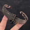 Blauer Sonnenstein Armreif Kupferdraht gewickelt Manschettenarmband Edelstein Schmuck verstellbar Manschettenarmband Kupferdraht Wickelschmuck handgemachtes Armband