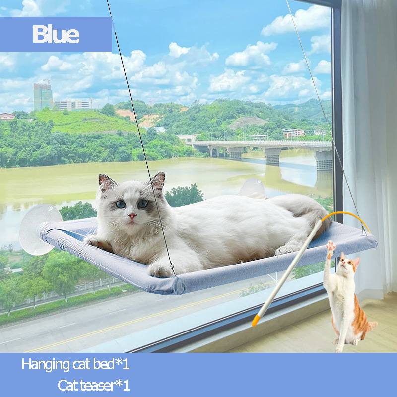 Bardzo miękki hamak okienny dla kota - Przytulne legowisko jak chmurka na popołudniową drzemkę - Bezpiecznie montowany, doskonały sposób na oszczędność miejsca