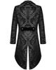 Devil Fashion Mens Gothic Steampunk Tailcoat Jacket Black Brocade Damask Wedding Halloween Tailcoat Jacket