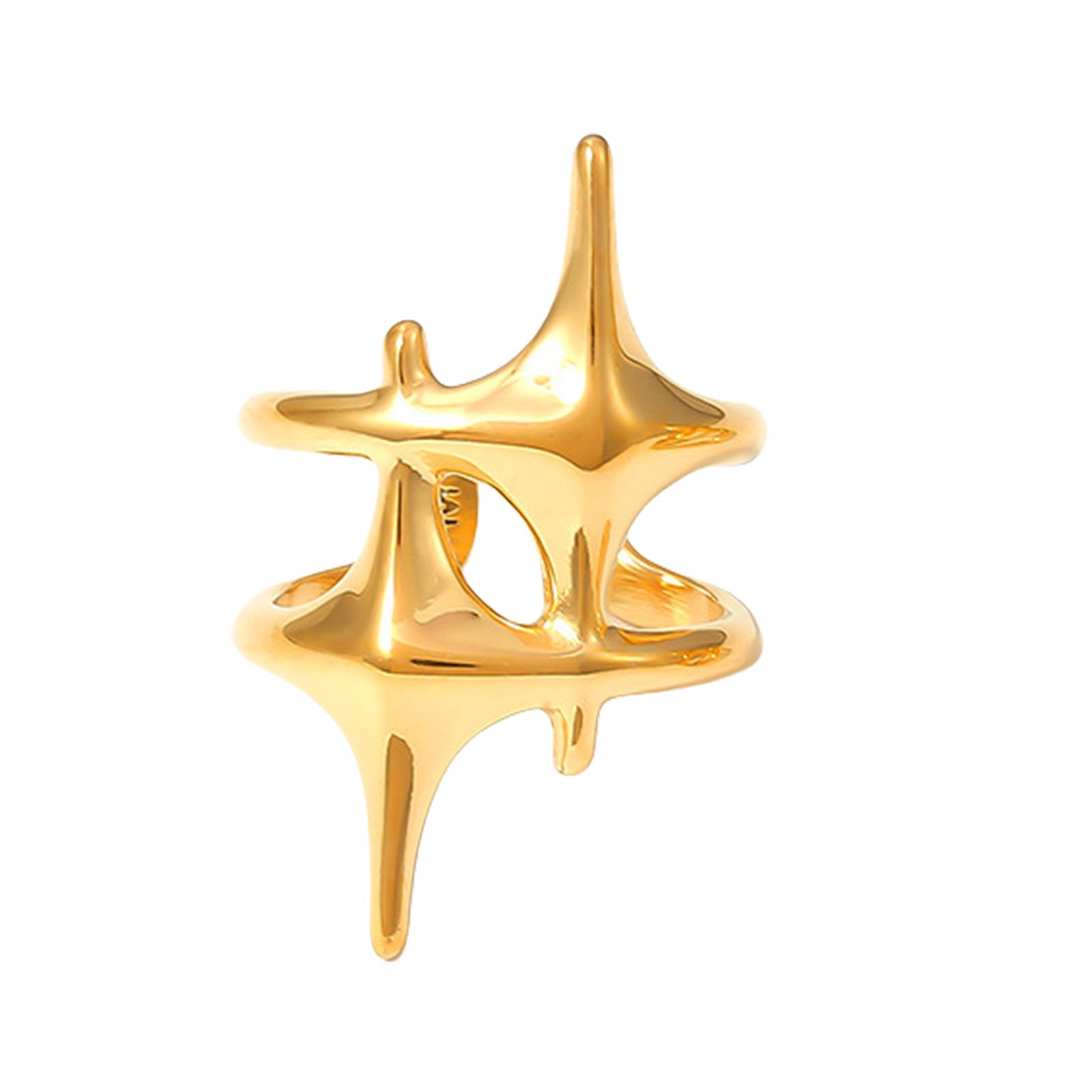 

Stylish Crosses Star Ring Featuring a Gold/Steel Coating Sturdy Designs Suitable for Parties and Special Occasions