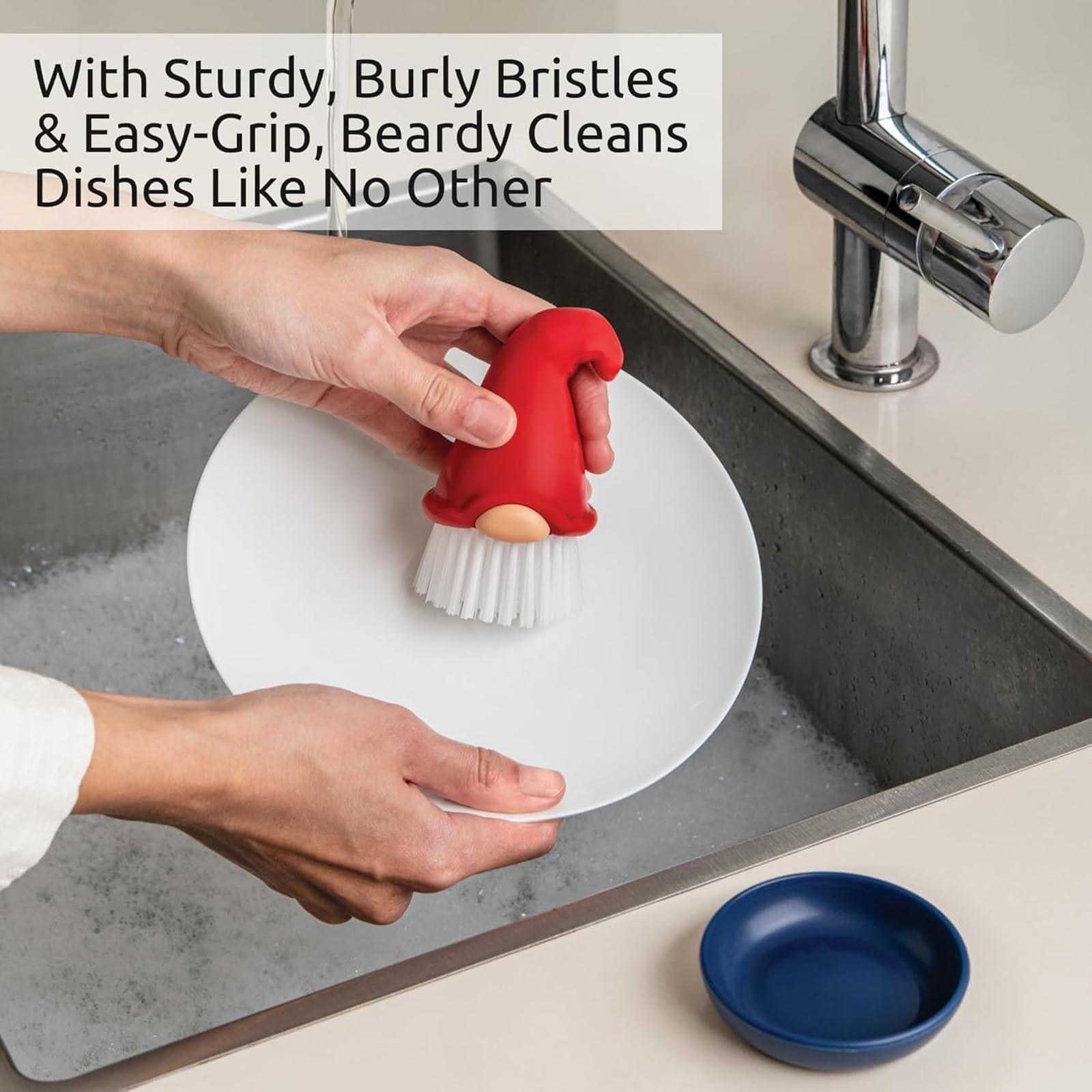 

Многоцветная кухонная щетка для мытья посуды Beard, прочная щетина для чистки кухонной утвари One Size белый