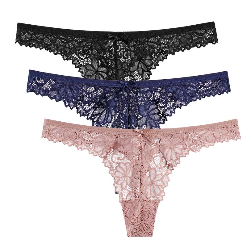 Lace Panties Women Seamless Briefs Soft Lingerie Low-rise Hollow Underwear Tempting Thongs Female Underpants