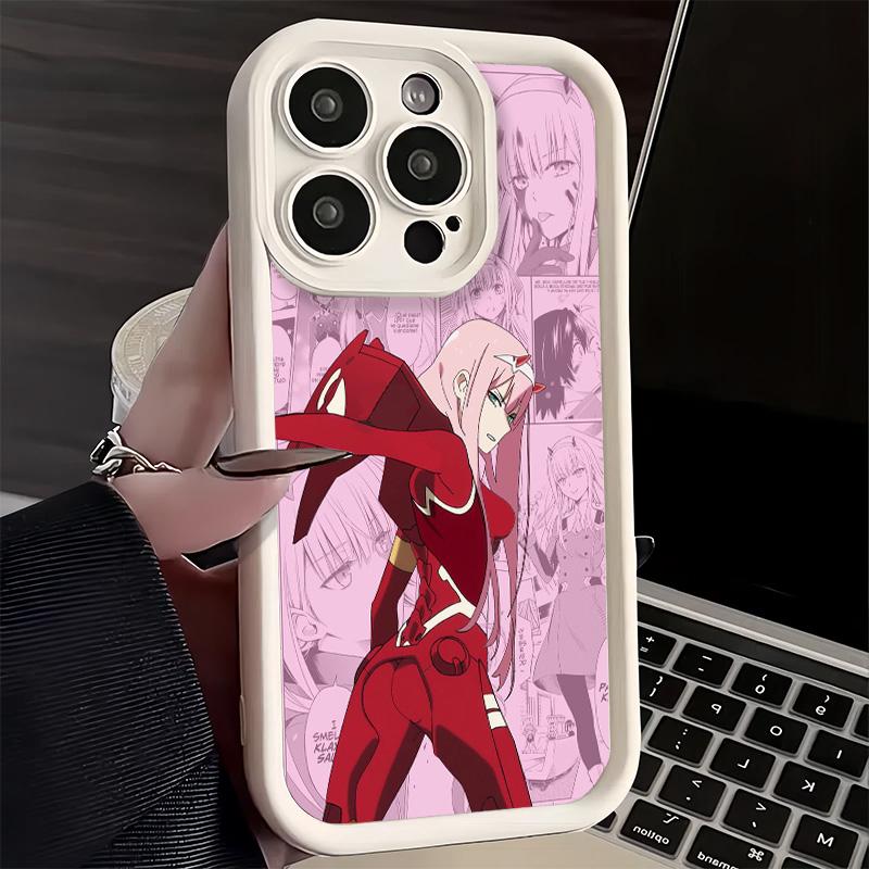 

Phone Case for iPhone 17 Air 16E 15 16 Pro Max Darling Zero Two 02 Anime Cover 14 Plus 13 12 Mini Soft Shell Silicone Fundas iPhone 14 Plus