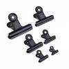 Zhiyou Silver & Black 50mm Tail Clip - Small Round Steel Ticket Clips, 6 Sizes Available