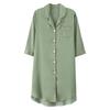 Pajamas Women's Pajamas Summer Silk Ice Silk Seven-Sleeve Cardigan Shirt Medium and Long Sexy Advanced Simulation Silk