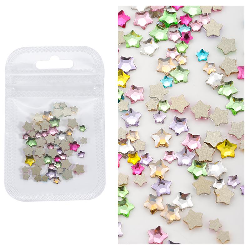 Popular Iridescent Star & Starfish Rhinestones Nail Decorations Pack