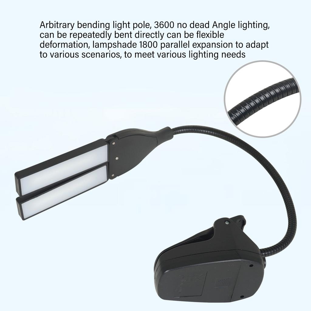 Music Stand Light, Clip On LED Book Lights, USB Rechargeable and Battery Operated, Reading Lamp In Bed, for Piano Player