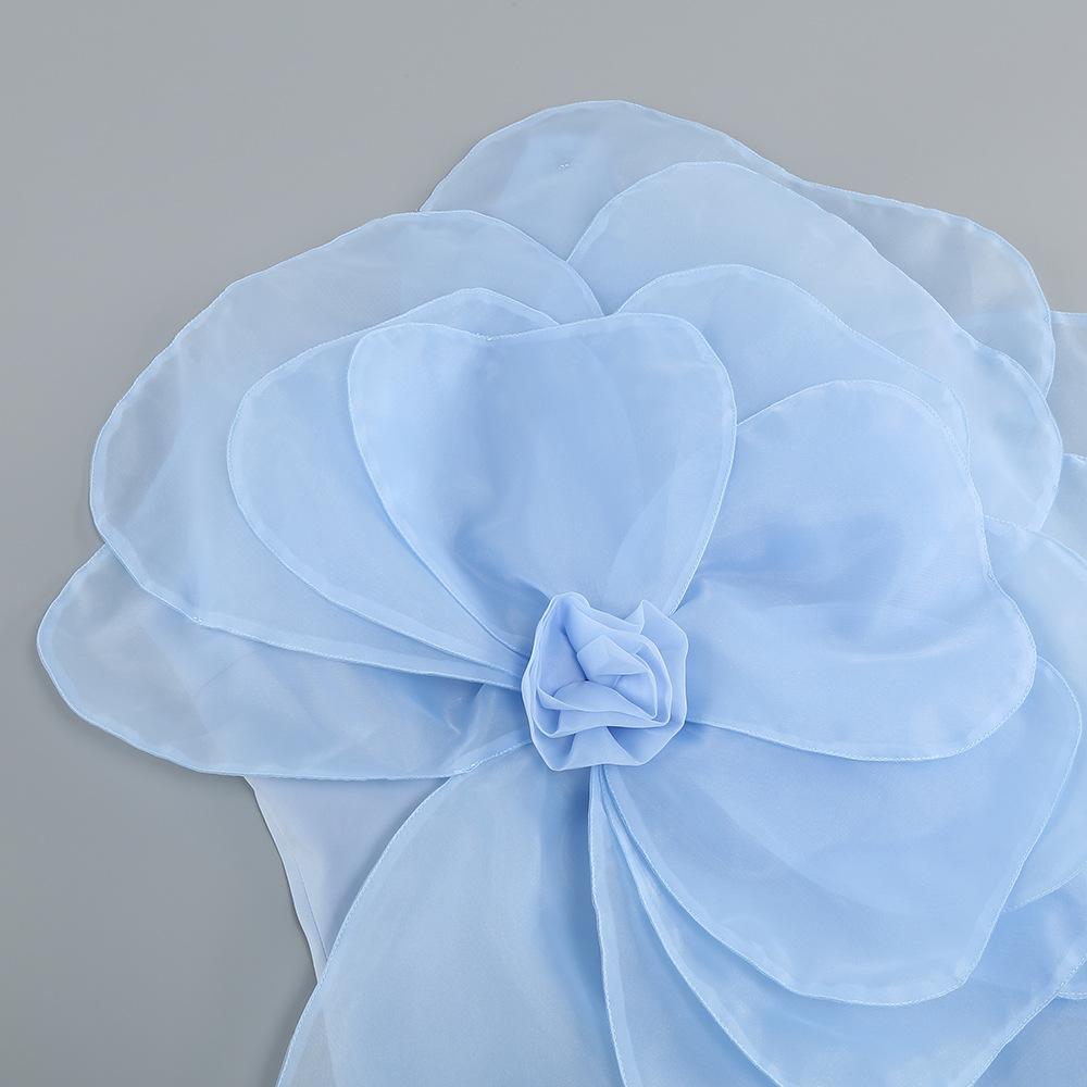 Sommer Ny Stil Hvit Skrå Skulder Dekorativ Blomsterkjole Kjole, Dame Bryllupsfestkjole Ett Steg Kjole