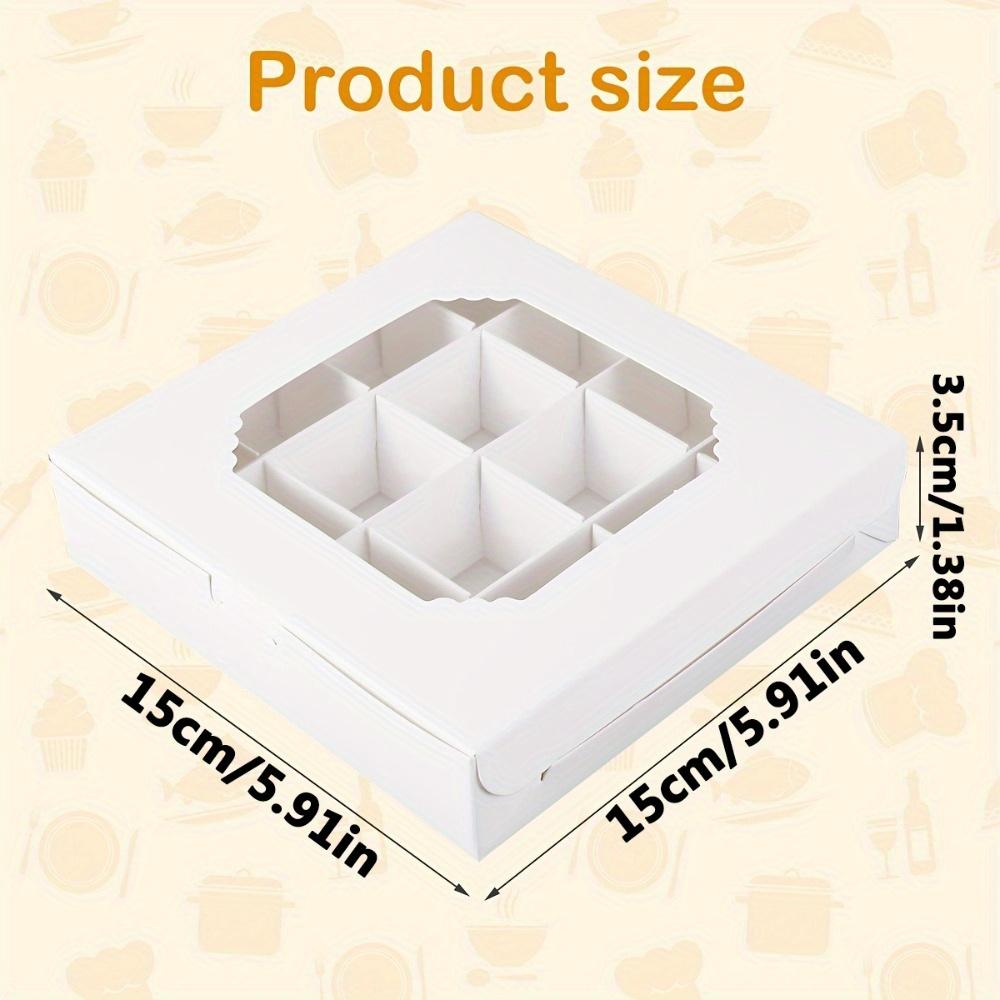 12 unidades Caja de Embalaje de Regalo con Ventana de Papel Cajas de Panadería para Pastel, Chocolates, Galletas, Tarta y Más Pasteles, Detalles de Cumpleaños, Regalos para Fiesta de Boda, Horneado