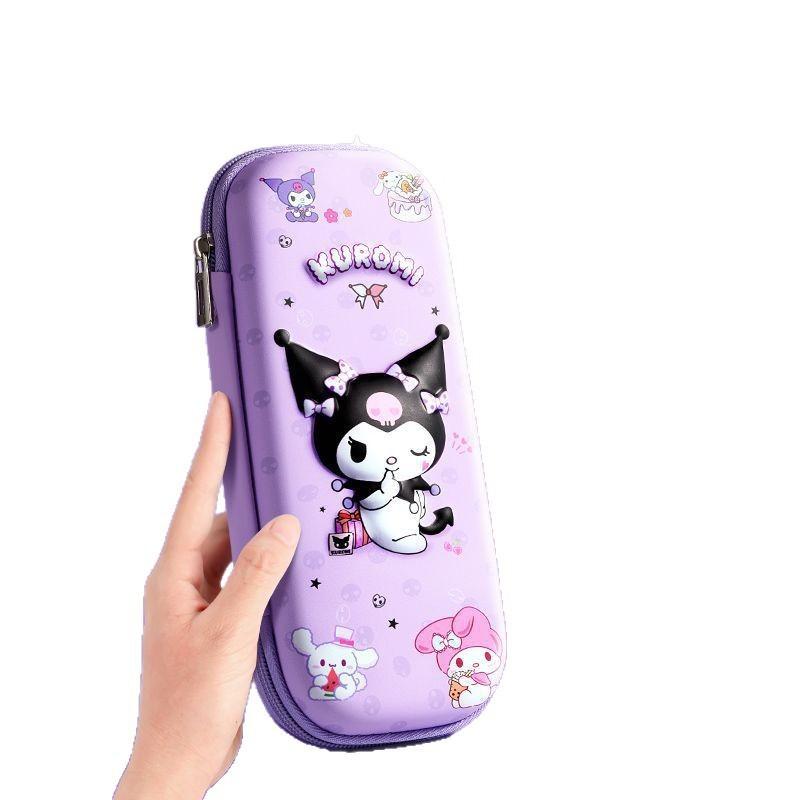 Sanrio 3D Kuromi Melody Cinnamoroll Pencil Case Cartoon Large Capacity Stationery Bag Pencil Case For Students