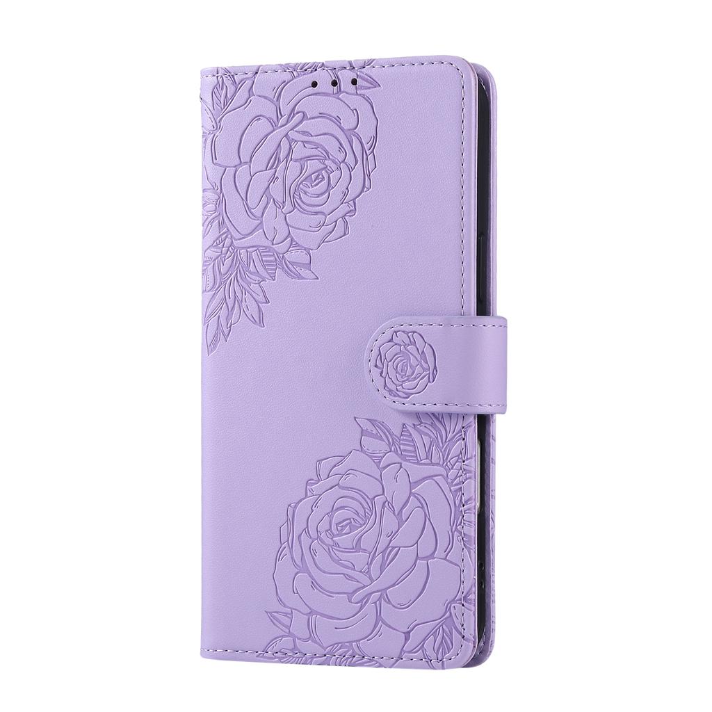 For Realme C63 4G/C61 4G Case Rose Flower PU Leather Wallet Phone Cover with 3 Card Slots