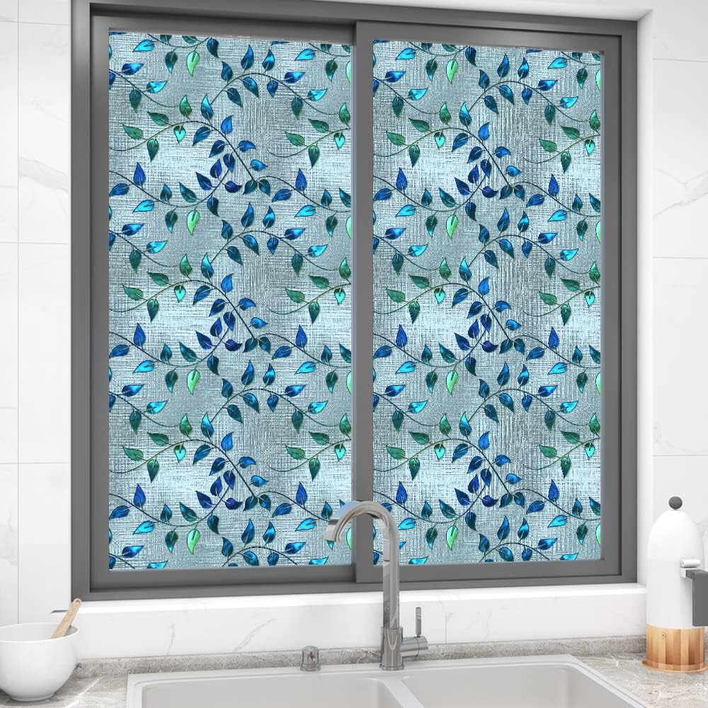Frosted Stained Glass Window Decals Non-Adhesive UV Proof Static Window Clings Removable Stained Glass Window Sticker