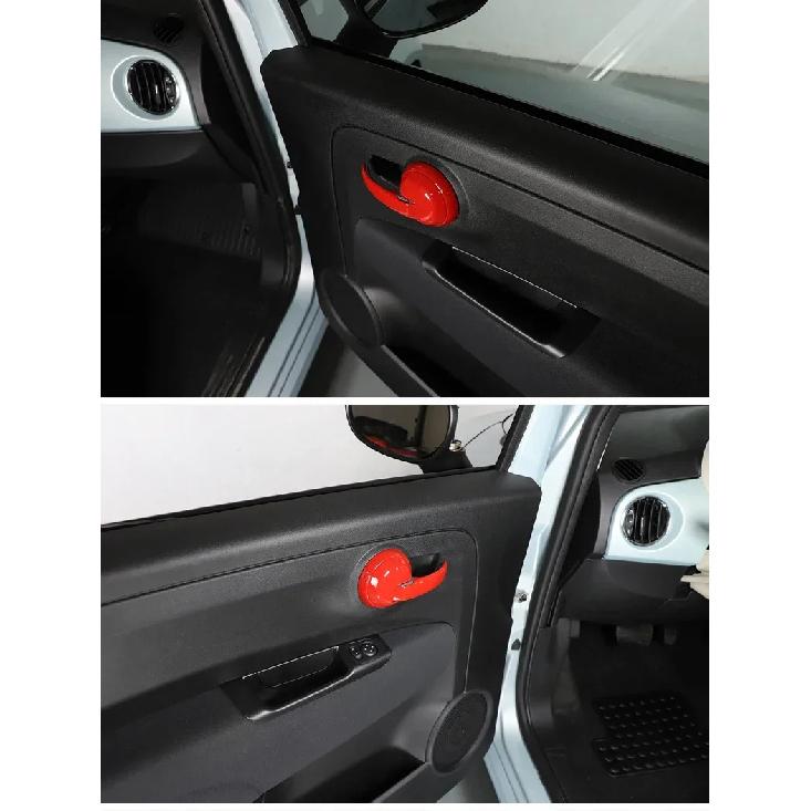 For Fiat 500 2010-2024 ABS Carbon Fiber Car Inside Handle Panel Frame Cover Trim Sticker Car  Accessories