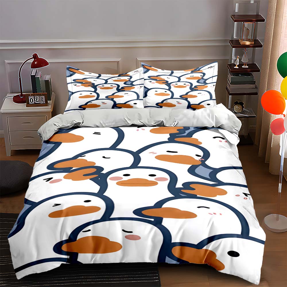 

Duck faces pattern. Bedding Duvet cover sets Duvet covers Pillowcases gifts (1 * Duvet Cover 2 * Pillowcases, without duvet insert) 135x200cm