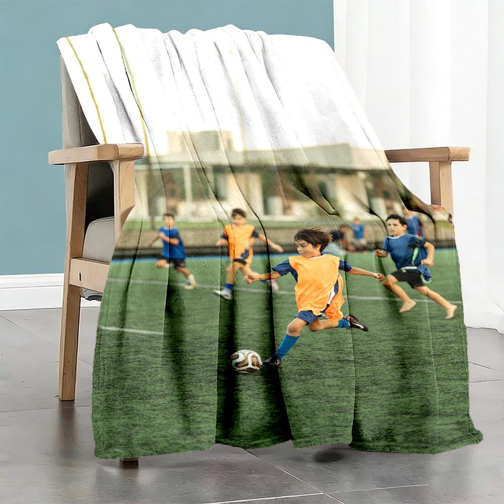 Customize Picture Personalized Picture Blanket Throw Customizable Blanket Comfortable Suitable for Bed Picnics Nap Office Four Seasons Universal