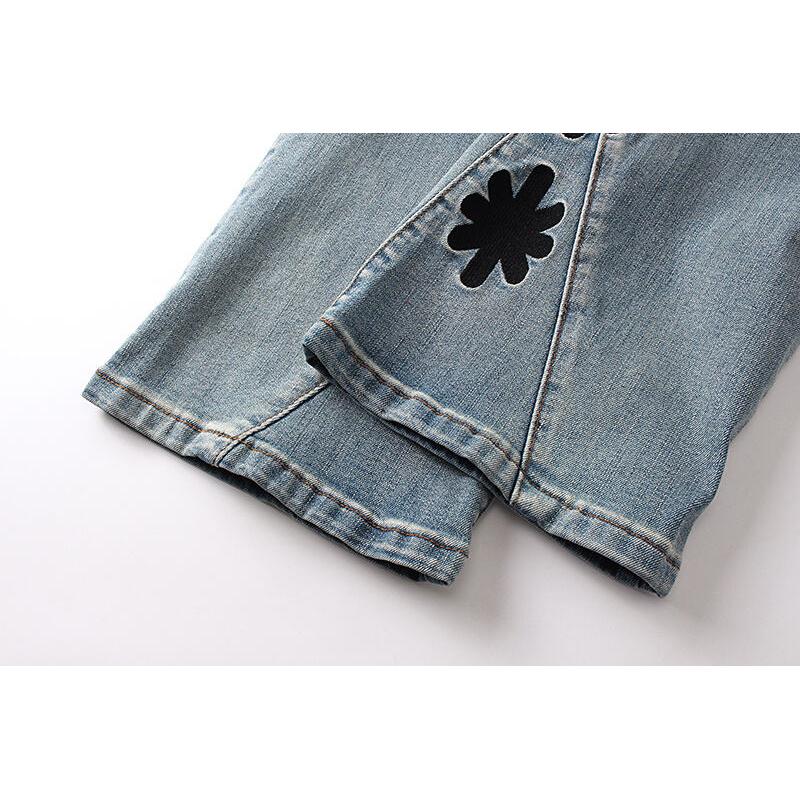 LOSTSHDWS Men's and Women's Spring and Autumn Flared Elastic Jeans Couple Jeans