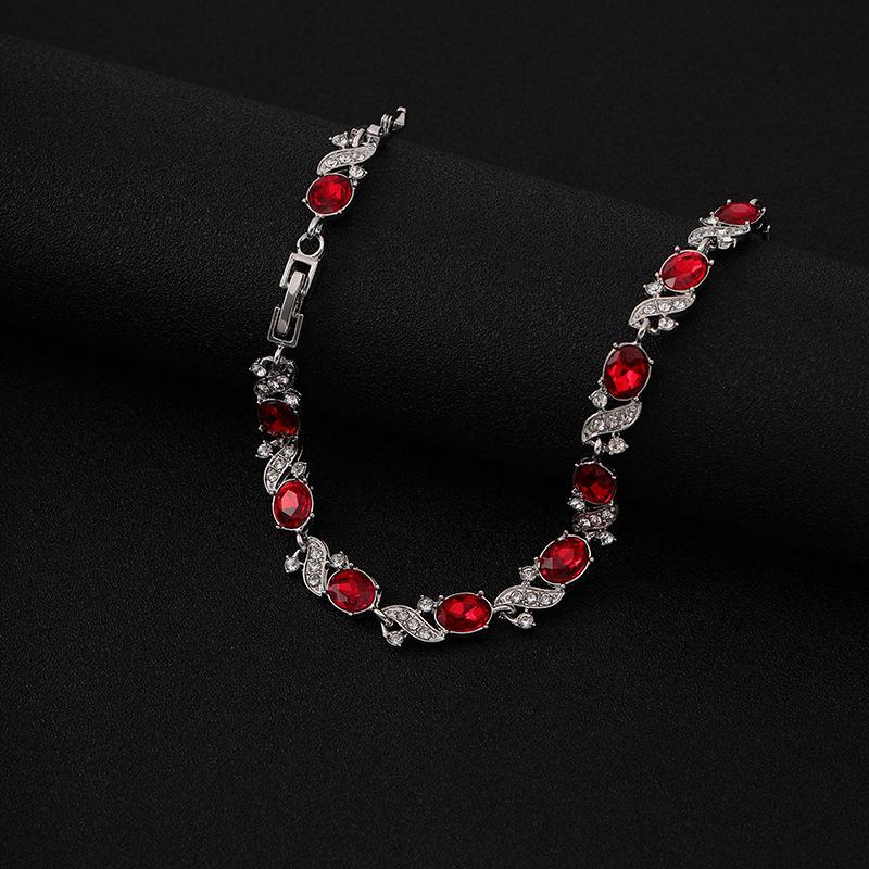 Europäisches und amerikanisches kreuzförmiges farbiges Schmuckstück Zirkon buntes Armband 11 Farben optional Damen