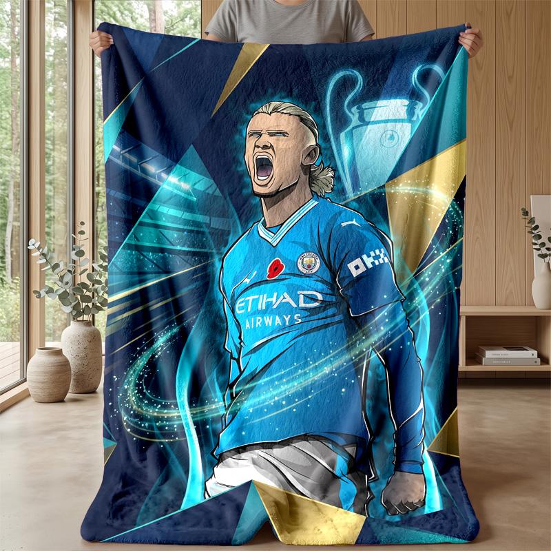 Erling Haaland Soft Flannel Fleece Blanket Lightweight Cozy Warm Throw Blanket For Sofa Bed Home Decor