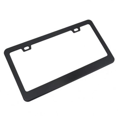 2-Hole License Plate Frame Stainless Steel Aluminum Alloy Black