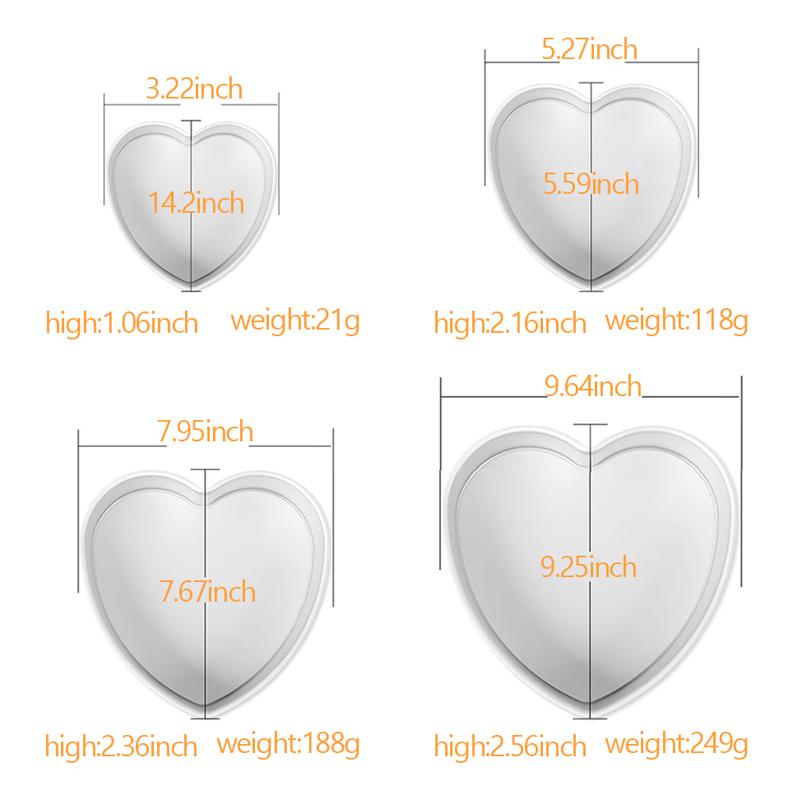 6/8/10palcová forma na dort ve tvaru srdce k pečení Hliníková dortová forma/plech s odnímatelným dnem Srdcová forma/forma na cheesecake C191