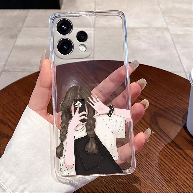For Oppo Reno 15C 5G PMD110 Case Clear Luxury Cute Love Rabbit Funny Painting TPU Soft Silicone Casing For Oppo Reno15C 5G Cover