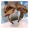 Vintage Leopard Print Headband With Big Bowknot Center for Women's Party Hair Accessory Fashionable Present Headwear