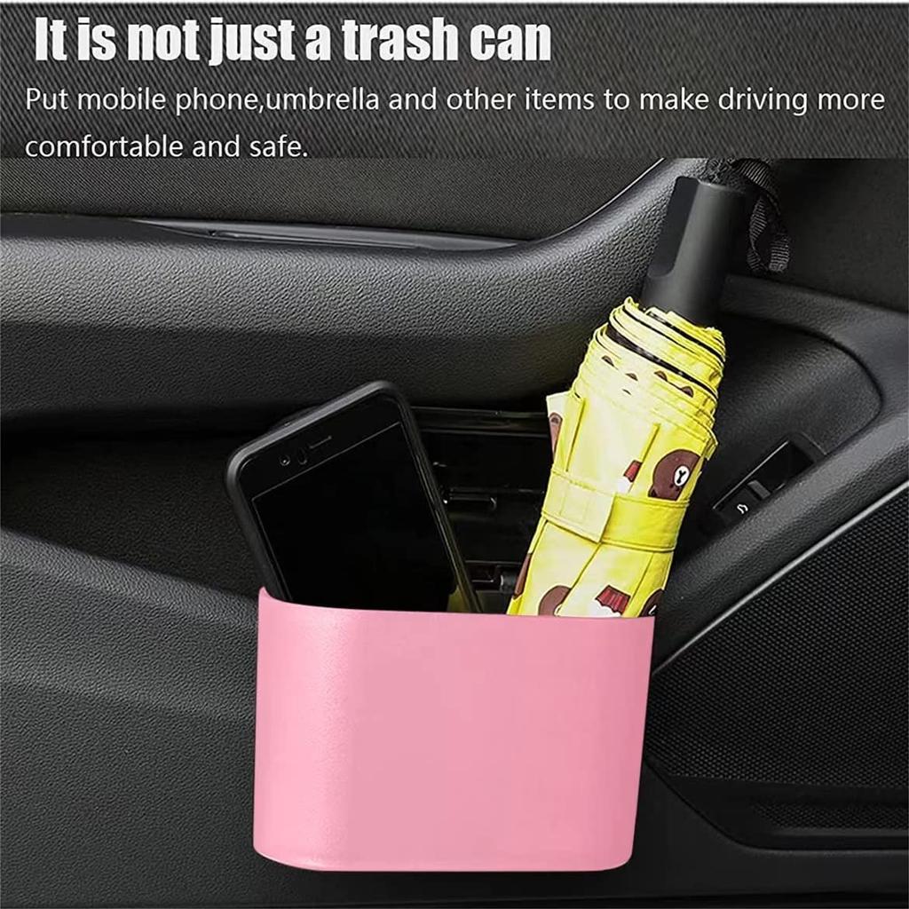 Spacious Car Trash Can with Lid, Durable PP Material, Garbage Bag for Vehicle Organization and Storage