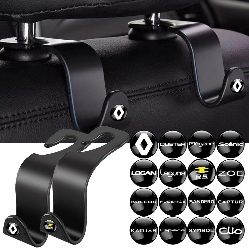 2/4Pcs Car Rear Seat Back Hooks Headrest Hanger Storage Clip for Renault RS Koleos Captur Kadjar Megane Clio Twingo Scenic DACIAB