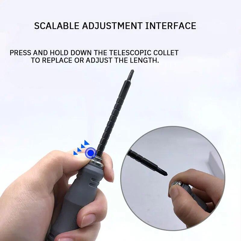 1 Conjunto 13 em 1 Conjunto de Chaves de Fenda Combinação Durável Escalável Multifuncional Doméstico Alta Dureza Forte Conjunto de Bits Magnéticos