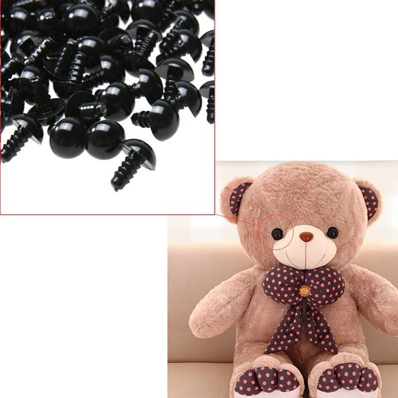 Doll Eyes, Safety Eyes, Animal Noses, Plastic Noses for Crafts, DIY Sewing, and Handmade Projects (6mm, 8mm, 9mm, 10mm, 12mm - 75pc)