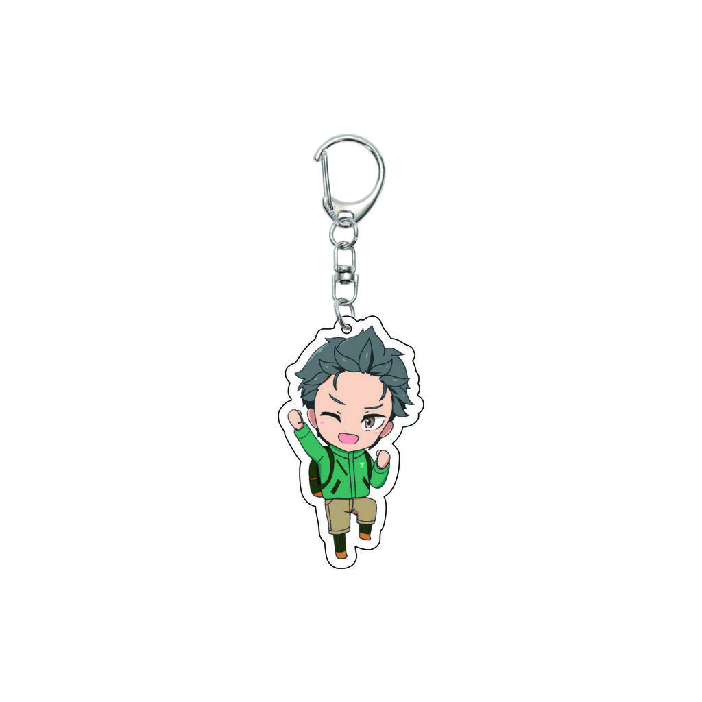 55MM Anime Re:ZERO - Iniziare la Vita in un Altro Mondo Portachiavi Natsuki Subaru Emilia Portachiavi Piastra Modello Acrilica Regali di Natale