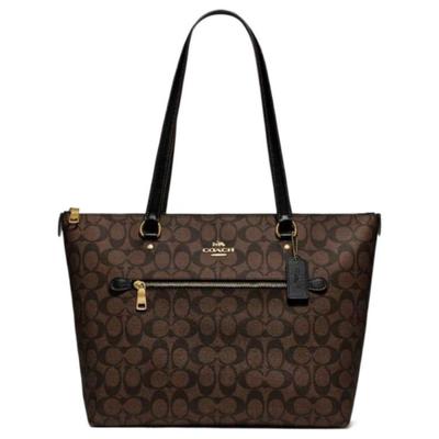 Gallery 32 Plátěná a kožená taška Tote s monogramem Dámská tote Tmavě hnědá 79609-IMAA8