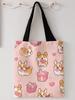 Dog pattern printed casual handbag, reusable fashionable backpack, multifunctional handbag, canvas shopping bag