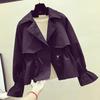 Women's Short Jacket Spring Autumn Korean Fashion Loose Waist Slim Windbreaker Coat Solid Female Outwear Tops