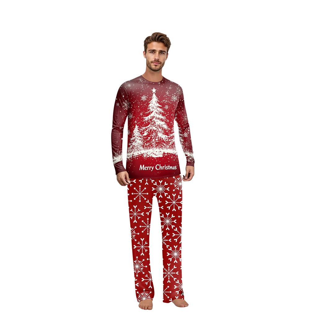 Christmas Print Family Outfit Long Sleeve Top + Pants Set Family Outfit