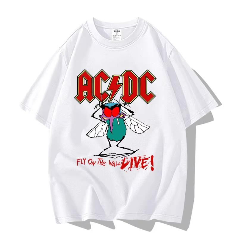 

Американская стрит-панк-рок-группа ACDC Хип-хоп Футболка с коротким рукавом Одежда Одежда Повседневная Мужская и женская футболка из 100% хлопка 4XL