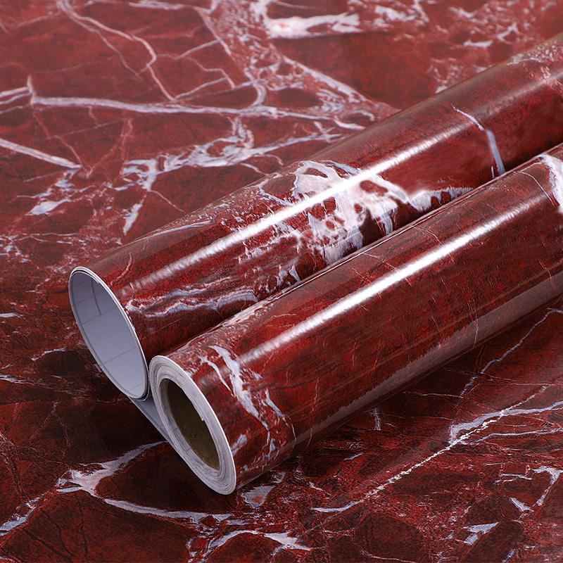 PVC Imitation Marble Stickers Furniture Self-Adhesive Wallpaper Stone Waterproof Kitchen Countertop Desktop Renovation Film
