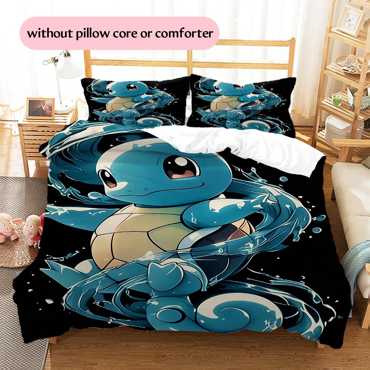 

Squirtle Cartoon Pattern Bedding Home Decoration Birthday Gift (1 * duvet cover + 2 * pillowcase, without core) 135x200cm