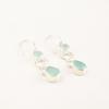 Natural Aqua Chalcedony Gemstone 925 Stamped Silver Jewelry Handmade Earrings 2" EE-156-14