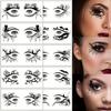 10sheets Spider Web Eye Tattoo Sticker Waterproof Temporary Fake Tattoos Suitable for Halloween Party Facial Art Makeup