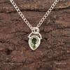 Pear Green Amethyst Stone Sterling Silver Unique Sisters Gift Wedding Pendant PP-56-10