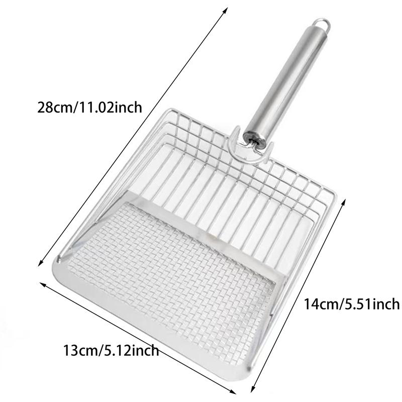 Cat Litter Shovel Stainless Steel Wooden Handle Easy To Rust Washable Kitten Litter Scoop Cats Toilet Cleaning Shovel Tools